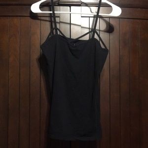 Black tank with front detail size large
